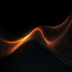Wall Mural - abstract digital wave with particles on dark background.generative ai