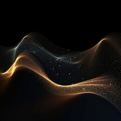 Wall Mural - abstract digital wave with particles on dark background.generative ai