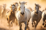 Fototapeta Panele - horses in the field freedom concept ai generated art