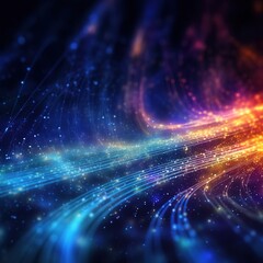 Wall Mural - Realms abstraction. Abstract image of the internet flowing background. generative ai