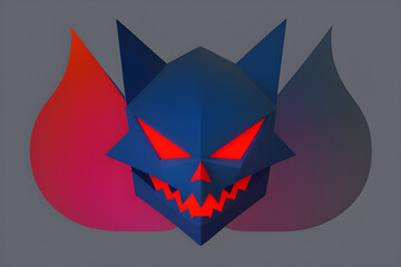 Wall Mural - Halloween mask, angular illustration isolated. Generative AI