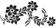 © sense - black and white floral stencil ornament vector design