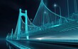 architectural modern bridge, showcasing its sleek design and innovative engineering