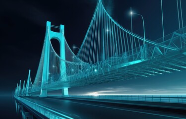 Wall Mural - architectural modern bridge, showcasing its sleek design and innovative engineering