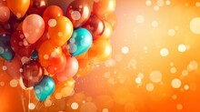 Festive Background With Vibrant Balloons: A Captivating Visual For Celebratory Designs, Generative AI