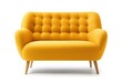 © pvl0707 - minimal concept. Stylish yellow insulated sofa created with Generative AI technology.