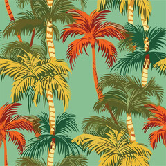  Seamless Colorful Hawaii Palms Pattern. Seamless pattern of Hawaii Palms in colorful style. Add color to your digital project with our pattern!