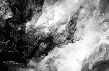 Black And White Photo Of A Carved Wall, In The Style Of Abstract Expressionist Splashes, Dazzling Chiaroscuro, Marble, Frostpunk, Liquid Metal. Generative AI