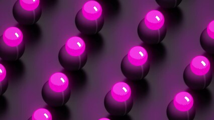 Abstract minimalistic motion design with transforming glowing spheres. Seamless looping. 3d animation. 4k.