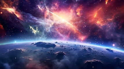 Wall Mural - colorful space galaxy cloud nebula. stary night cosmos. universe science astronomy. supernova backgr