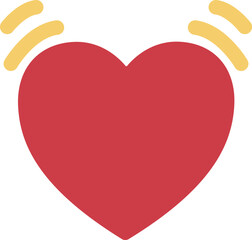 Poster - Beating Heart vector emoji icon. A heart with vibration/movement lines above it or around it, indicating it is beating. Displayed in pink or red on most platforms.