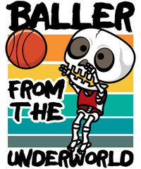  Baller From The Underworld Halloween Sports Player Basketball