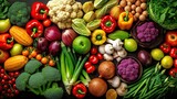 Fototapeta Tęcza - Photo organic vegetables with fresh ingredients A professional photography should use a high - quality Generative AI