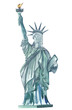 USA watercolor Statue of liberty illustration on transparent background. 4th of July,  United States monument. Greeting card, travel flyer, party invitation. Hand painted 