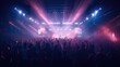 © visoot - Crowd of people at a live event at concert or party, Large audience, crowd, or participants of a live event venue with bright lights above.