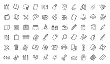 Office Stationery - Minimal Thin Line Web Icon Set. Outline Icons Collection