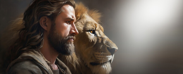 jesus and the lion portraying transcendent power.