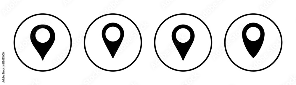 Pin icon set illustration. Location sign and symbol. destination icon ...