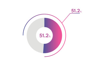 51.2 Percentage circle diagrams Infographics vector, circle diagram business illustration, Designing the 51.2% Segment in the Pie Chart.