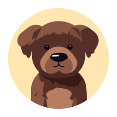 Sticker - Cheerful dog sitting isolated, cute cartoon