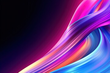 Wall Mural - abstract futuristic background with gold PINK blue glowing neon fluid waves techno sound shap Data transfer concept Fantastic wallpaper, Ai Generative