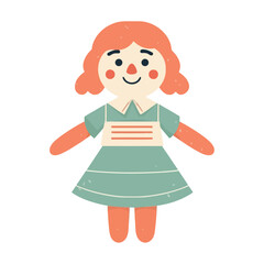 Sticker - doll in cute dresses joyfully