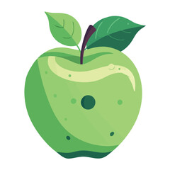 Poster - Ripe green apple symbolizes healthy eating icon