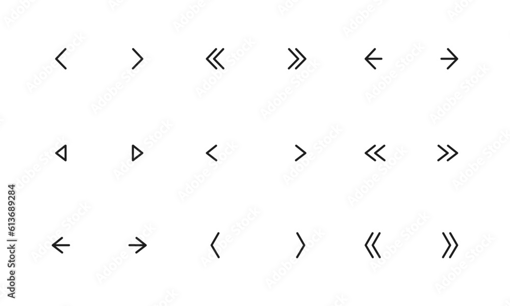 Vektor 戻ると進むを表すアイコンのセット/矢/ボタン/要素/マーク/イラスト/ベクター ve službě Stock | Adobe ...