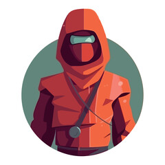 Sticker - Character in Red Hood, fantasy avatar