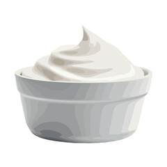 Wall Mural - Fresh organic yogurt in a ceramic bowl