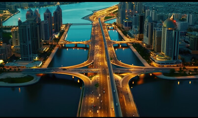 Sticker - Skyscrapers in Abu Dhabi, United Arab Emirates.