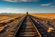 One Man Tracks In The Desert