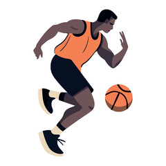 Canvas Print - basketball player dribbling ball with speed