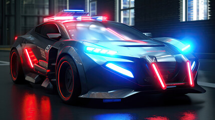 Wall Mural - Future Police Car Concept