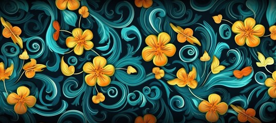 flowers and foliage colorful pattern spring summer background