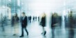 © Tuyres - Crowded public place with people passing by, traffic flow motion blur effect. Generative AI illustration.