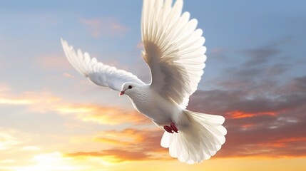 Sticker - white dove flying in sky