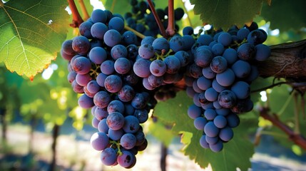 Sticker - bunch of grapes on vine