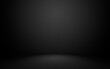 Empty dark black room background. Black gradient texture for display your product