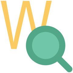 Wall Mural - Colored flat icon of search domain 