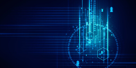 2d illustration abstract digital binary data on computer screen