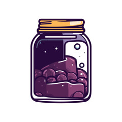 Sticker - Organic fruit jar, healthy eating icon