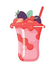 Poster - Juicy strawberry cocktail, fresh and organic gourmet