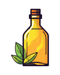 Wall Mural - Organic herb oil in glass bottle design