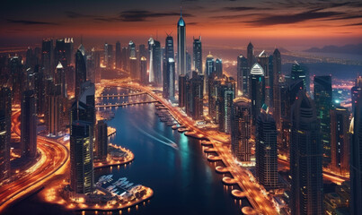 Dubai marina showcasing sky scappers scene