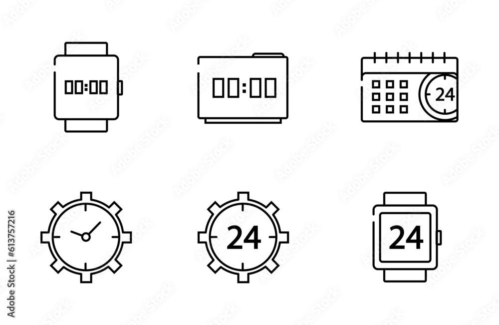 clock icon time, calendar, digital clock for app web logo banner poster ...