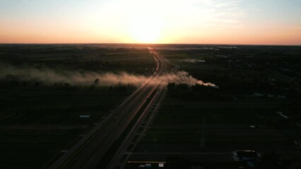 Wall Mural - Sunset over the expressway in Poland