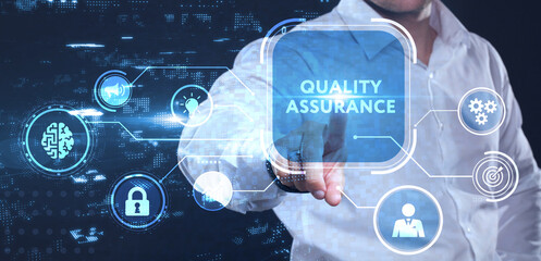 Wall Mural - Business, Technology, Internet and network concept. Quality Assurance service guarantee standard.