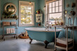 Charming Country-Style Bathroom: Claw-Foot Tub and Beadboard , Real Estate Photography
