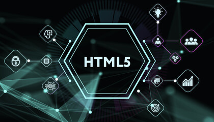 Wall Mural - the concept of business, technology, the internet and the network. html5. 3d illustration